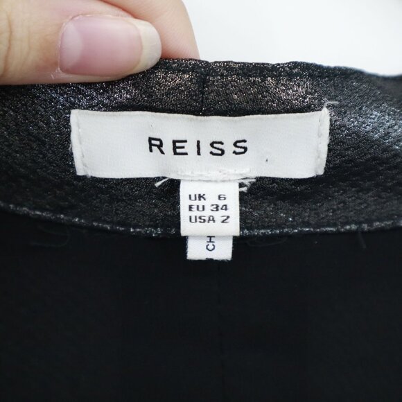 Maja Metallic Top Womens 2 Silver Futurustic Edgy Elegant Glamorous Minimalist - Picture 3 of 16